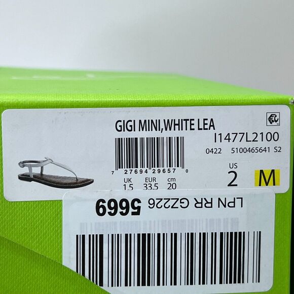 Sam Edelman Gigi Mini Leather Slingback T-Strap Sandals White Kid's 2M Tried On - Picture 10 of 10